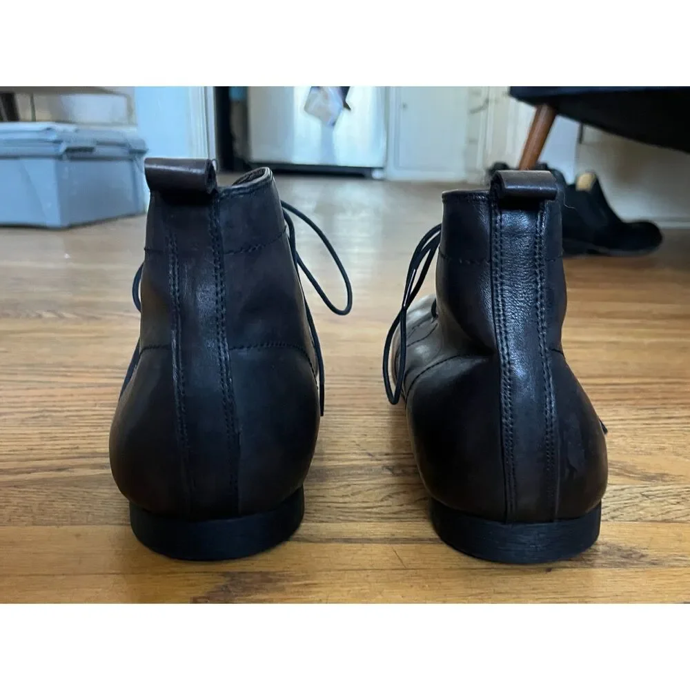 BED STU Black Leather Lace up Chukka Boots Shoes   Mens Size 13